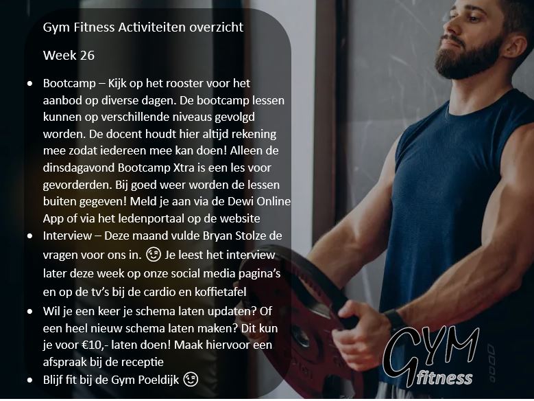 Overzicht week 26