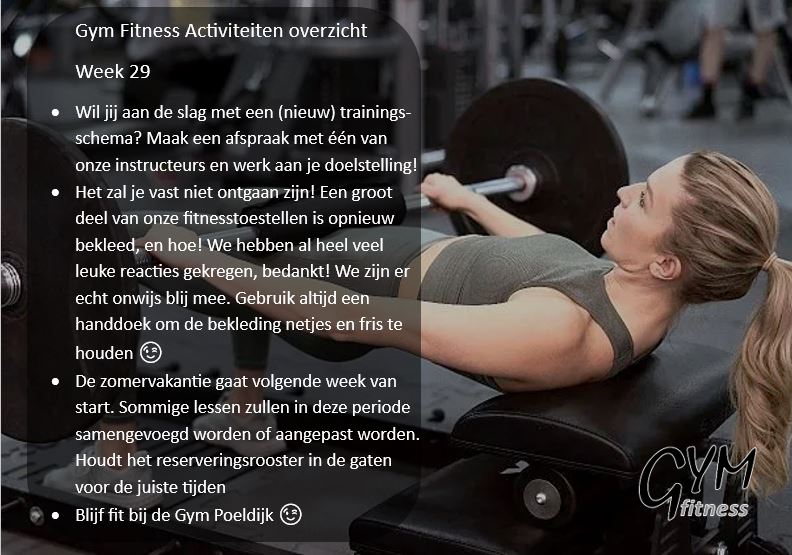 Overzicht week 29