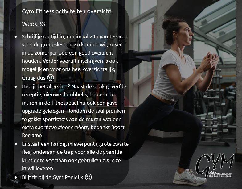 Overzicht week 33