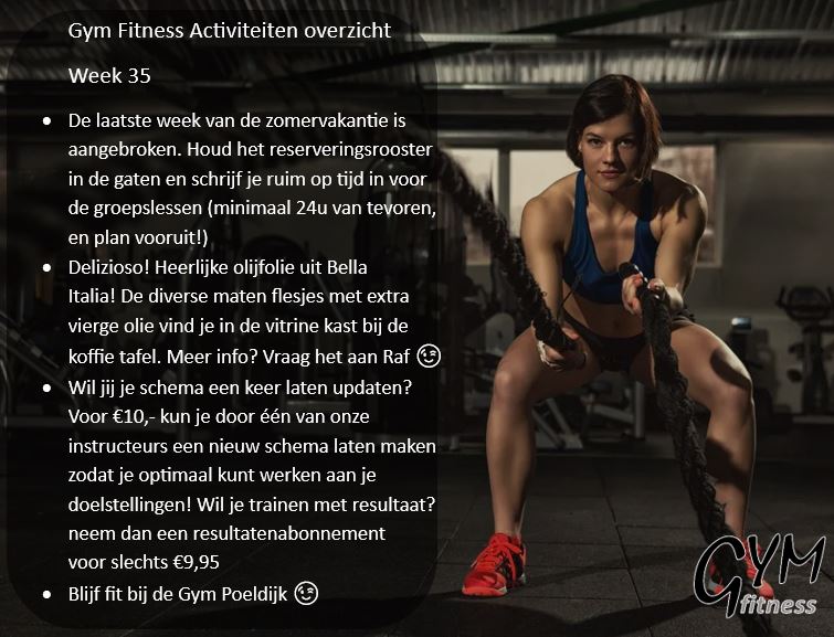 Overzicht week 35