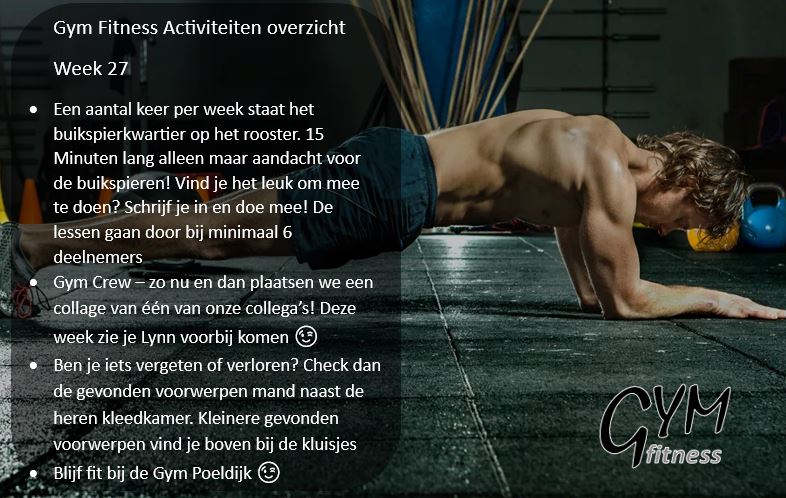 Overzicht week 27