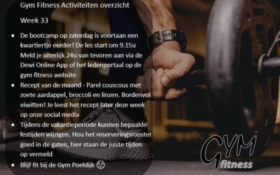 Overzicht week 33